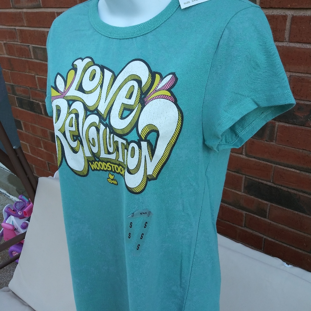 Woodstock Love Revolution T-Shirt Graphic Tee Top - Picture 4 of 5